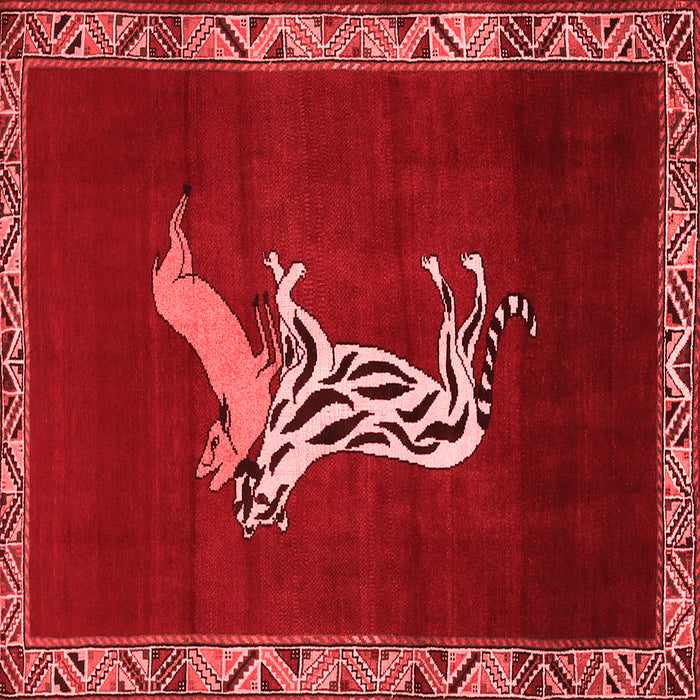 Machine Washable Animal Red Traditional Rug, wshtr2369red