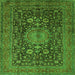 Serging Thickness of Medallion Green Traditional Rug, tr236grn