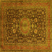 Square Medallion Yellow Traditional Rug, tr236yw