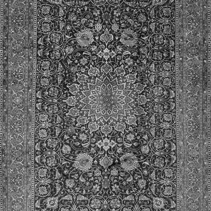 Serging Thickness of Machine Washable Medallion Gray Traditional Rug, wshtr236gry