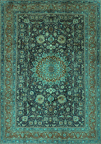 Medallion Turquoise Traditional Rug, tr236turq