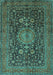 Medallion Turquoise Traditional Rug, tr236turq