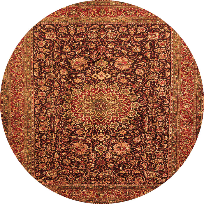 Machine Washable Medallion Orange Traditional Area Rugs, wshtr236org