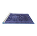 Sideview of Machine Washable Medallion Blue Traditional Rug, wshtr236blu