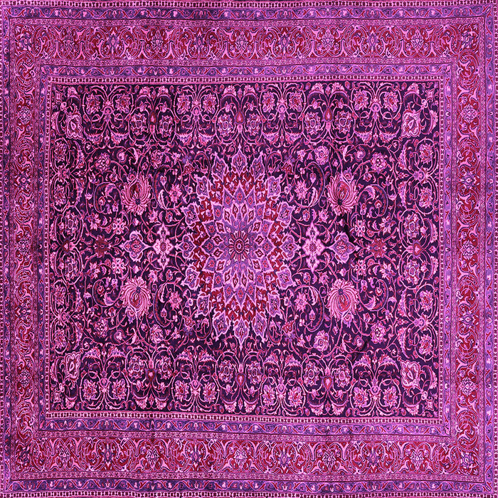 Square Machine Washable Medallion Pink Traditional Rug, wshtr236pnk
