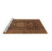 Sideview of Machine Washable Medallion Brown Traditional Rug, wshtr236brn