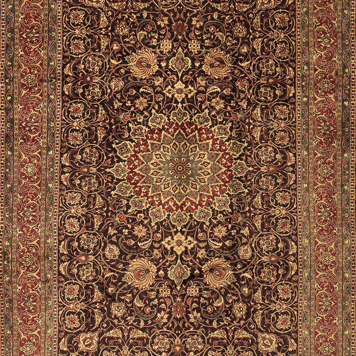 Medallion Brown Traditional Rug, tr236brn