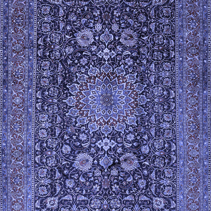Machine Washable Medallion Blue Traditional Rug, wshtr236blu