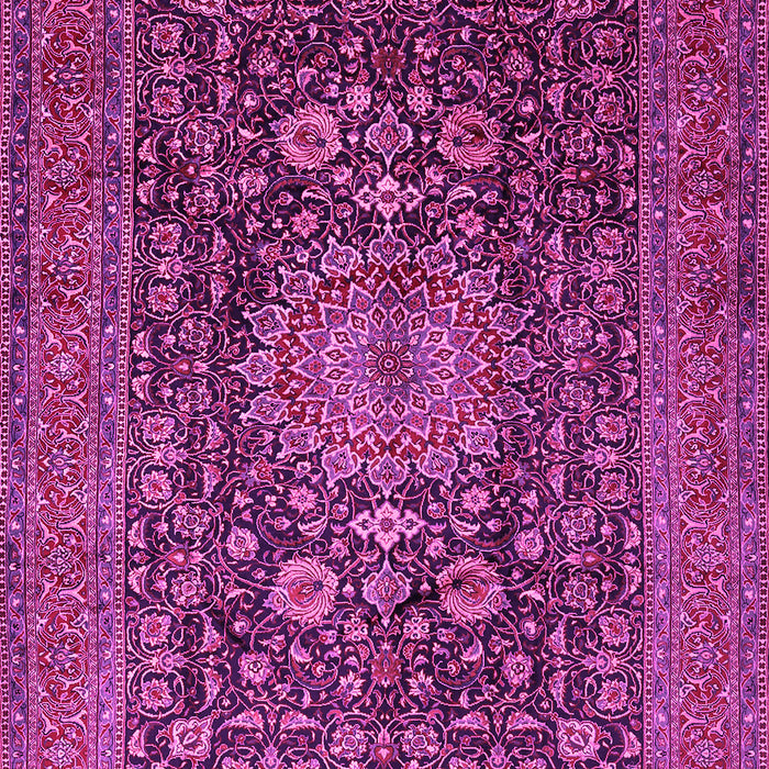 Machine Washable Medallion Pink Traditional Rug, wshtr236pnk