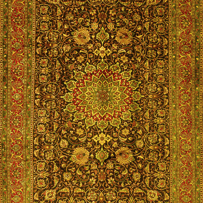 Medallion Yellow Traditional Rug, tr236yw
