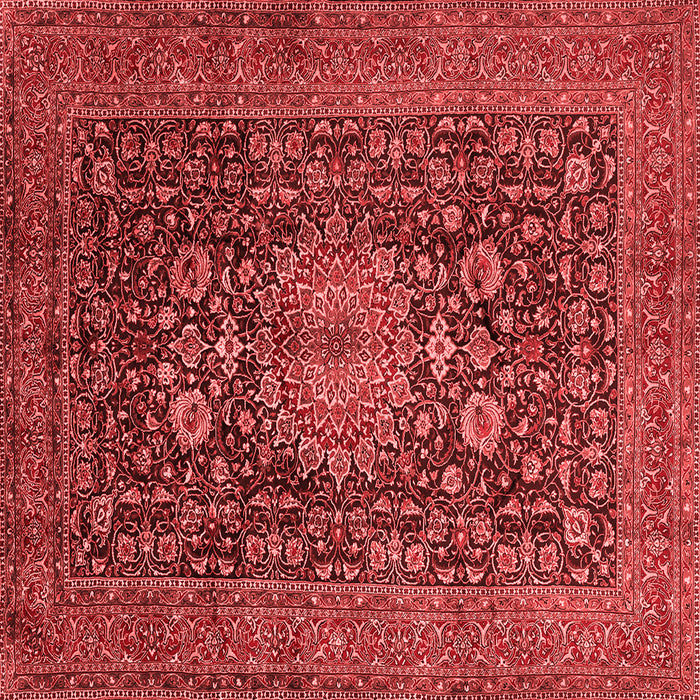 Machine Washable Medallion Red Traditional Rug, wshtr236red
