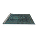 Sideview of Machine Washable Medallion Light Blue Traditional Rug, wshtr236lblu