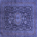 Square Medallion Blue Traditional Rug, tr236blu