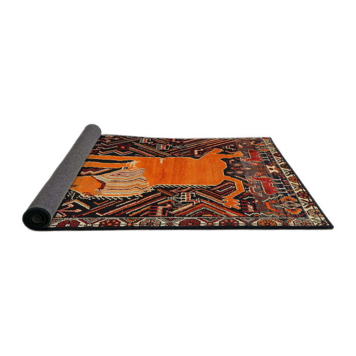 Sideview of Traditional Red Animal Rug, tr2370