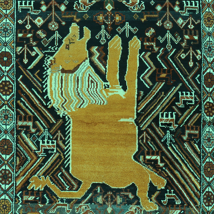 Animal Turquoise Traditional Rug, tr2370turq