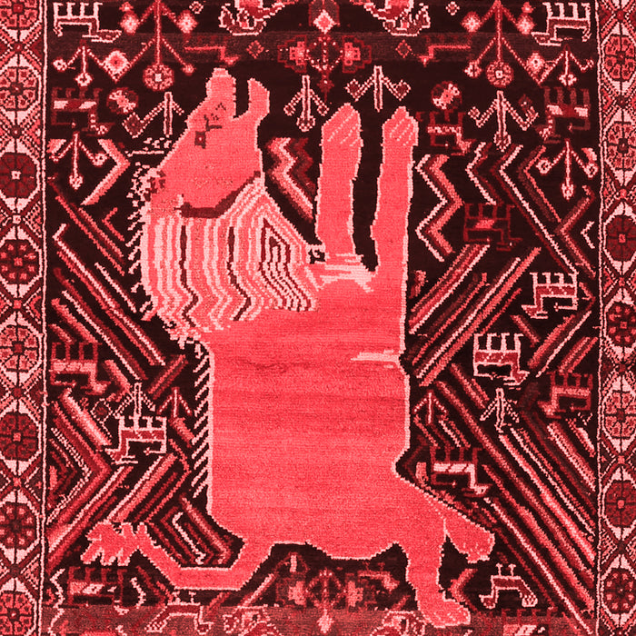 Machine Washable Animal Red Traditional Rug, wshtr2370red