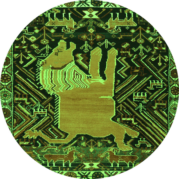 Machine Washable Animal Green Traditional Area Rugs, wshtr2370grn