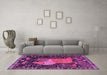 Machine Washable Animal Purple Traditional Area Rugs in a Living Room, wshtr2370pur