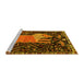Sideview of Machine Washable Animal Yellow Traditional Rug, wshtr2370yw