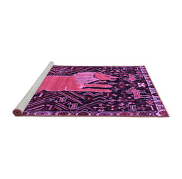 Sideview of Machine Washable Animal Purple Traditional Area Rugs, wshtr2370pur