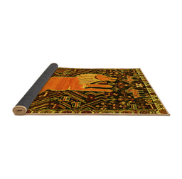 Sideview of Animal Yellow Traditional Rug, tr2370yw