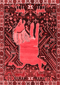 Animal Red Traditional Rug, tr2370red