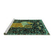 Sideview of Machine Washable Animal Turquoise Traditional Area Rugs, wshtr2370turq