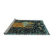 Sideview of Machine Washable Animal Light Blue Traditional Rug, wshtr2370lblu