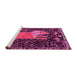 Sideview of Machine Washable Animal Pink Traditional Rug, wshtr2370pnk