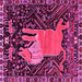 Square Animal Pink Traditional Rug, tr2370pnk