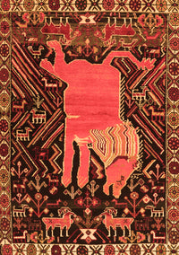 Animal Orange Traditional Rug, tr2370org