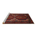 Sideview of Machine Washable Traditional Chestnut Brown Rug, wshtr2371