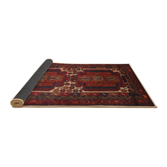 Sideview of Traditional Chestnut Brown Persian Rug, tr2371