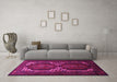 Machine Washable Persian Pink Traditional Rug in a Living Room, wshtr2371pnk