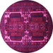 Round Persian Pink Traditional Rug, tr2371pnk