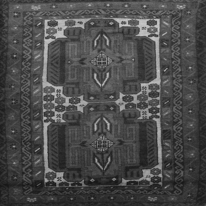 Round Machine Washable Persian Gray Traditional Rug, wshtr2371gry