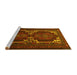 Sideview of Machine Washable Persian Yellow Traditional Rug, wshtr2371yw