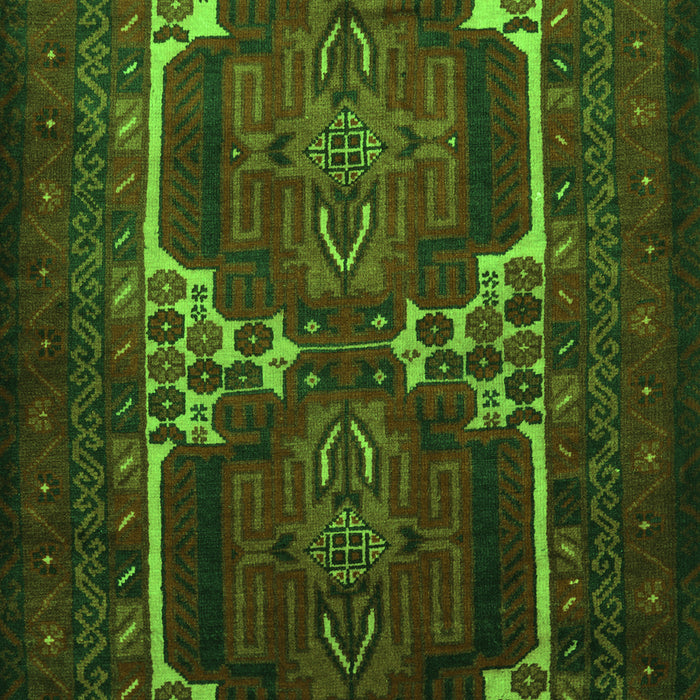 Serging Thickness of Machine Washable Persian Green Traditional Area Rugs, wshtr2371grn