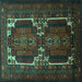 Square Persian Turquoise Traditional Rug, tr2371turq