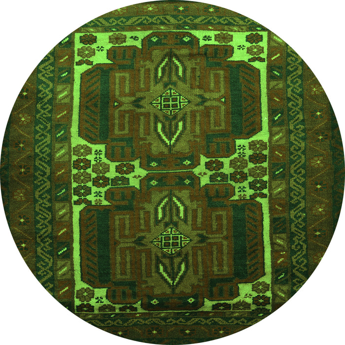 Square Persian Green Traditional Rug, tr2371grn