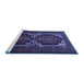 Sideview of Machine Washable Persian Blue Traditional Rug, wshtr2371blu