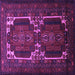 Square Machine Washable Persian Purple Traditional Area Rugs, wshtr2371pur