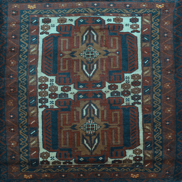 Square Persian Light Blue Traditional Rug, tr2371lblu