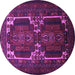 Round Persian Purple Traditional Rug, tr2371pur