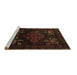 Sideview of Machine Washable Persian Brown Traditional Rug, wshtr2372brn