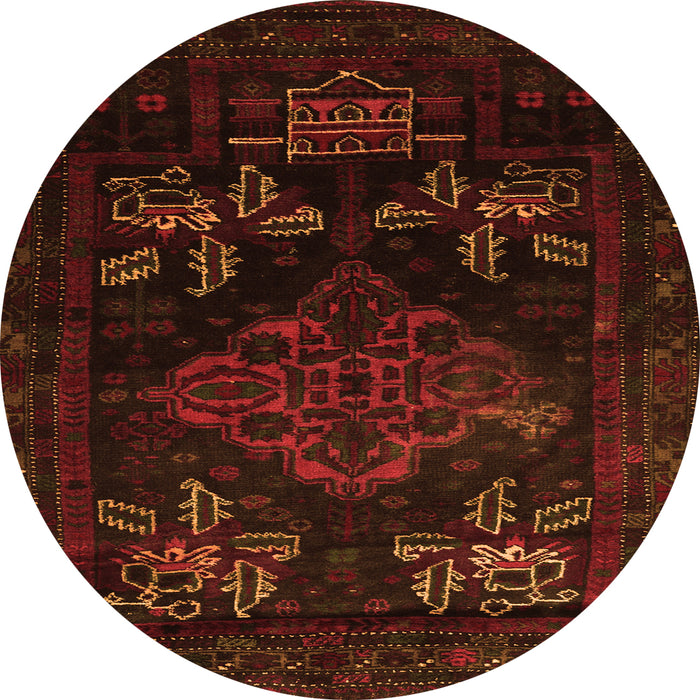 Square Persian Orange Traditional Rug, tr2372org