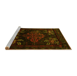 Sideview of Machine Washable Persian Yellow Traditional Rug, wshtr2372yw