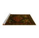 Sideview of Machine Washable Persian Yellow Traditional Rug, wshtr2372yw