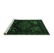 Sideview of Machine Washable Persian Emerald Green Traditional Area Rugs, wshtr2372emgrn