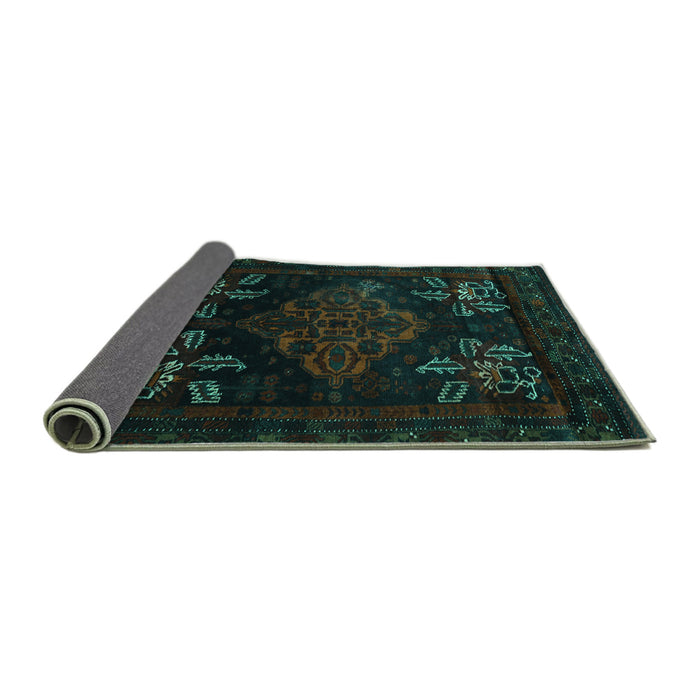 Sideview of Persian Turquoise Traditional Rug, tr2372turq